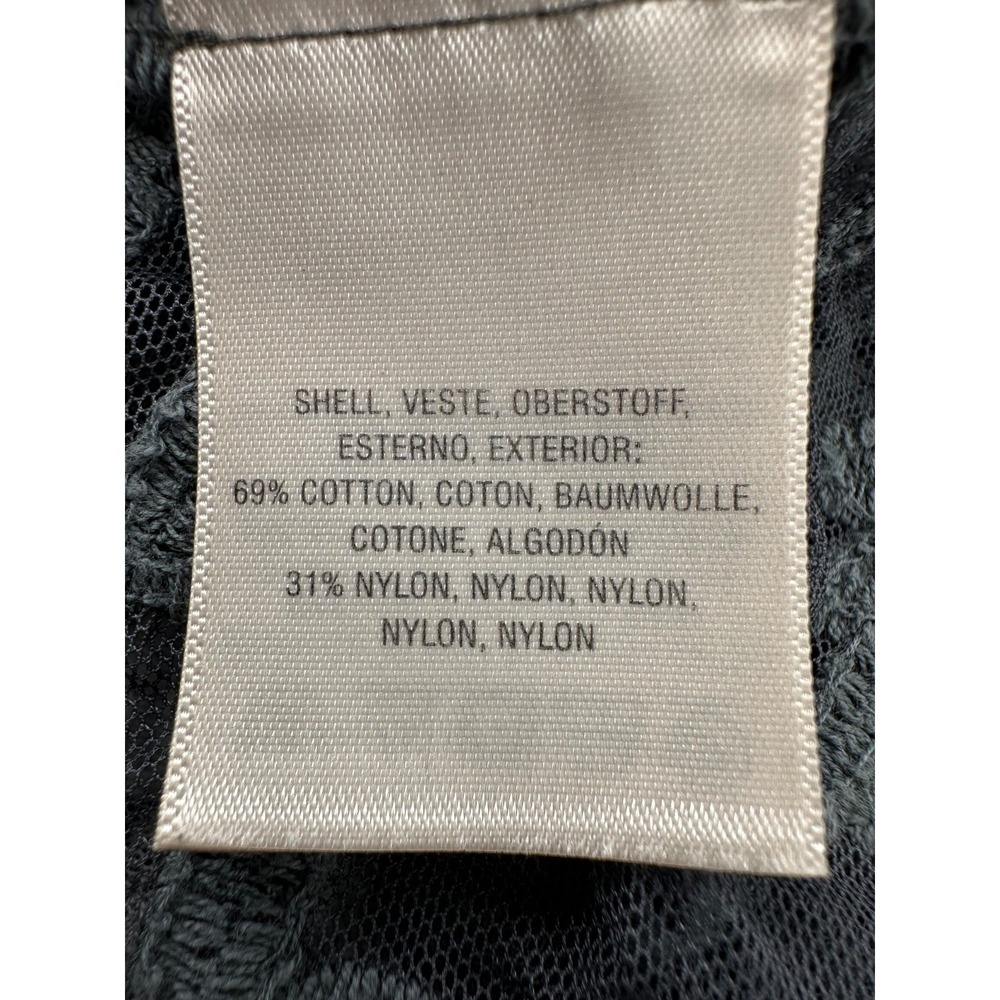 ANTHROPOLOGIE Meadow Rue Lace Top Sheer Gray Ombre Cotton Blend Women's Medium - Picture 5 of 10